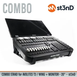 COMBO STAND for Avolites T3 / T3-Wing with portable Monitor Holder - 20° - Picture 1 of 15