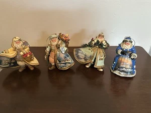 Thomas Kinkade set di 4 Ornamenti Babbo Natale Vecchio Mondo Serie - Foto 1 di 23