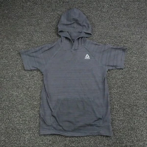 Reebok Shirt Youth Medium 10-12 Short Sleeve Hoodie Kangaroo Pocket Athletic - Picture 1 of 8