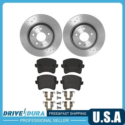 Rotores de freno de disco traseros pastillas de freno de cerámica para Audi A4 2009-2016 Foto 1 de 4