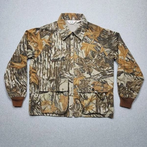 VINTAGE Camo Jacket Large Brown American Tradition Hunting Pockets Made In USA - Picture 1 of 12