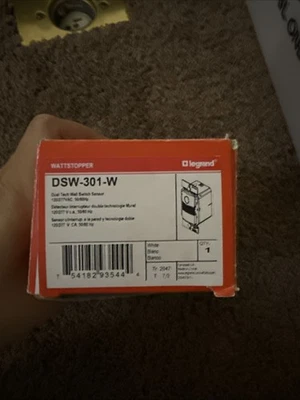 Wattstopper DSW-301-W Dual Tech Wall Switch Occupancy Sensor 120/277V White *NEW - Image 1 of 2