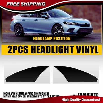 Para Honda Civic 2022-2025 2X Faros Vinilo PreCortado Superposición Tinte Calcomanía Adhesiva Foto 1 de 4