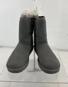 UGG Gray Sheepskin Suede Classic Short II Boots 7 - Picture 1 of 6