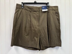 Old Navy Taylor Large Adjustable Extra High-Rise Shorts Green Women's Apparel - Picture 1 of 5