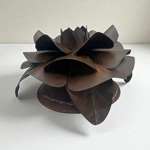 Jan Barboglio Iron Flower Candle Holder Handmade Art Signed - Picture 1 of 12
