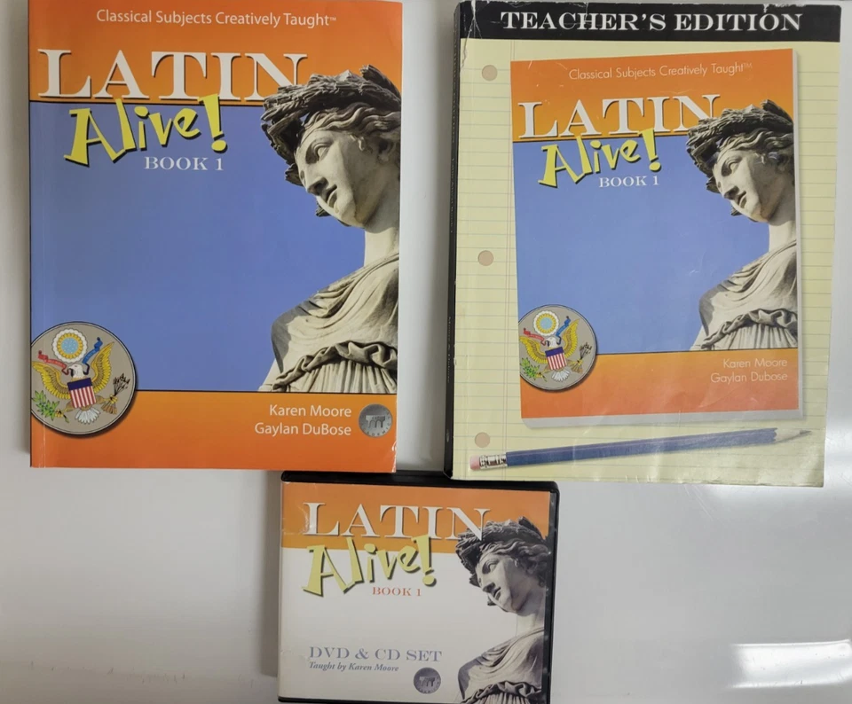 Latin Alive! Book 1 Teacher, Student Books, DVDs, CD set Karen Moore - Image 1 of 4