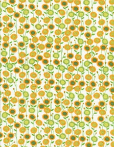 Blossom Lane Sunflower White Fabric - Picture 1 of 1