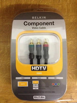 Belkin Black Component HDTV Video Pure AV RGB Cable 1.8m Gold Plated AM21001er06 - Image 1 of 4