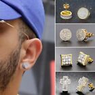 Men & Women Earrings Rock Hip-Hop for Men Stud Earrings Cubic Zirconia Earrings