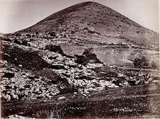 Mont Tabor Palestina Israele Foto Albumina Stampa Verso 1890 Piccolo Formato