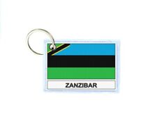 Porte cles cle clefs imprime double face drapeau zanzibar tanzanie