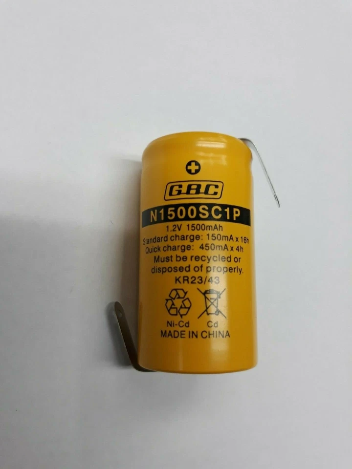 GBC BATTERIA / PILA RICARICABILE SC 1,2V 1500MAH NI-CD CON TERMINALI