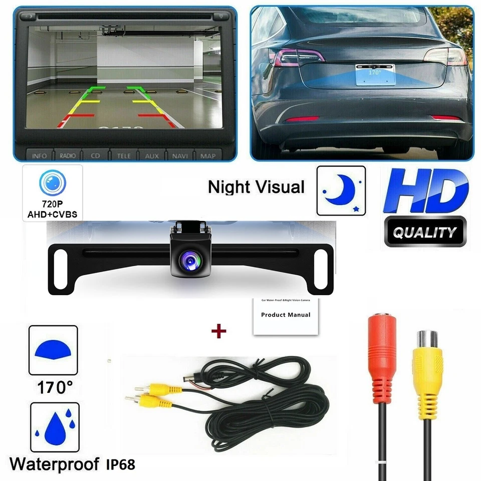 AHD Car Rear View Backup Camera CMOS 170° Parking Reverse Back Camera Waterproof - Image 1 of 4