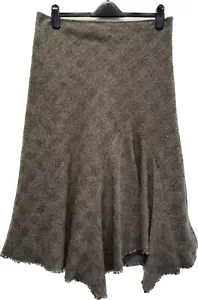 Per Una Check Herringbone Style Asymetric Long Skirt Size 14 Wool Blend Y2k - Picture 1 of 14