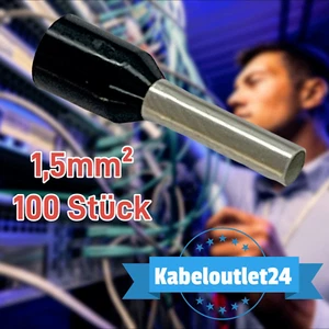 KLAUKE Aderendhülsen 1,5mm² 100 Stück 4728 isoliert Aderendhülse Schwarz - Bild 1 von 1