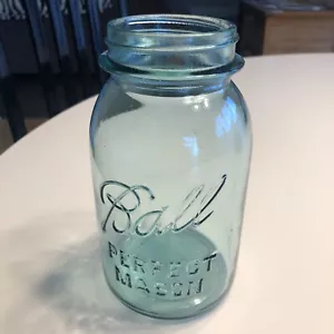 Antique Ball Perfect Mason Blue Glass Jar #6 - Picture 1 of 4