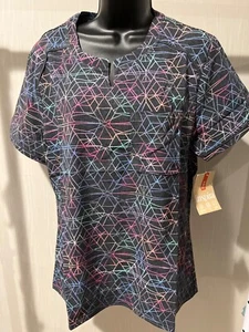 Inspira Flex Scrub Top Women's Large Easy Care 4 way Stretch Side Pockets - Picture 1 of 6
