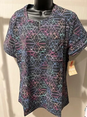 Inspira Flex Scrub Top Women's Large Easy Care 4 way Stretch Side Pockets - Image 1 of 4