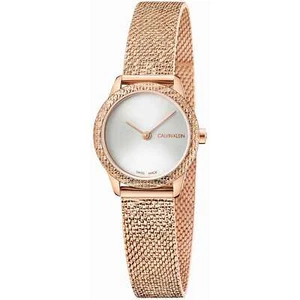 Womens Wristwatch CK CALVIN KLEIN MINIMAL K3M23U26 Steel Mesh Gold Rose - Picture 1 of 2