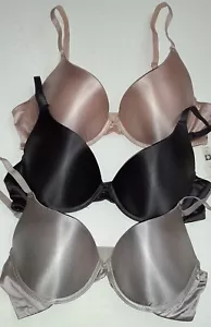 3- Anne Klein 38C Satin Shine Soft Cup Underwire Back Smoothing T-Shirt Bra Bras - Picture 1 of 12