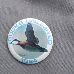 Ducks Unlimited 1984 botón DU pinback 2 1/4" - Imagen 1 de 2