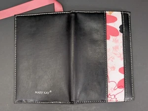 Mary Kay Passport ID Holder Travel Wallet Black Pink Floral Leather Case Cover - Picture 1 of 7
