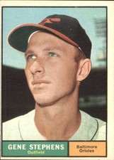 1961 Topps Baltimore Orioles Baseball Card #102 Gene Stephens - EX