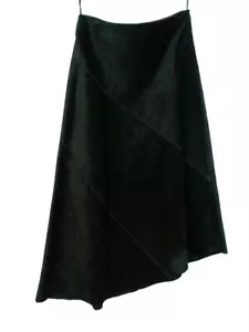 Gonna asimmetrica Banana Republic taglio grezzo pelle scamosciata taglia 2 nera $498 - Foto 1 di 7