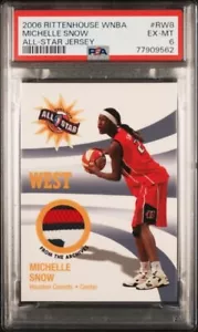 2006 Rittenhouse WNBA Michelle Snow All-Star Jersey Patch PSA 6 THREE color - Picture 1 of 2