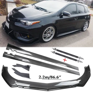 Carbon Fiber Front Bumper Lip Spoiler & Side Skirt For Scion iM iA iQ - Picture 1 of 24