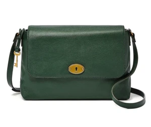 New Fossil Gabriella Medium Flap Crossbody Pine Green - Picture 1 of 4