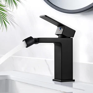 Rubinetto Bidet Nero, Miscelatore Monocomando per Bidet in Ottone, Rubinetto Bag - Foto 1 di 12