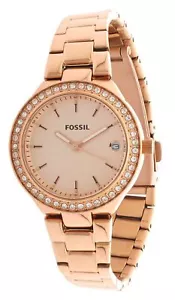 Fossil Damen Designeruhr Roségold seltene Uhr UVP £155 UK Lager BQ1185 - Bild 1 von 11