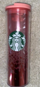 Starbucks Limited Edition Valentines 2022 Pink Ombre Tumbler mit roten Herzen, Neu mit Etikett - Bild 1 von 4