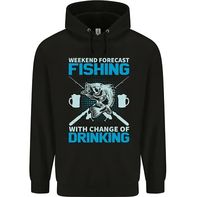 Fishing Forecast Funny Beer Fisherman Childrens Kids Hoodie - Image 1 of 2