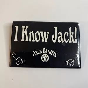 I Know Jack! Pin retroceso de publicidad rectangular marca Jack Daniel's antiguo no 7 - Imagen 1 de 2