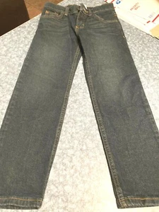 BOYS WRANGLER sz 8 R STRAIGHT FIT blue JEANS PANTS DARK wash ADJ. 1X1971 - Picture 1 of 6