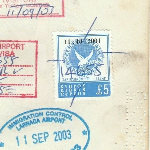 CYPRUS Modern High Value Consular Revenue 10 Pounds Tied Diplomatic Doc. 2003 Cover