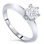 1/2ct Diamond Solitaire Engagement Ring 14K White Gold
