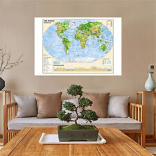 English Geography Map of Global City Canvas Photo Print Office Backdrop Decor