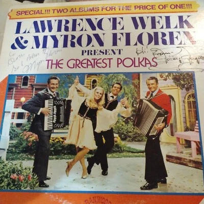 Lawrence Welk LP RECORD Album  SIGNED VINYL by BOBBY BURGESS and Myron Floren Foto 1 de 4