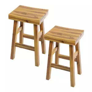 J.Elliot Home Dylan 35x51cm Wooden Stool Chair Seat Room Furniture Square Oak - Picture 1 of 1
