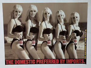 Vintage 1991 Swedish Bikini Team Old Milwaukee Beer Original promotional poster