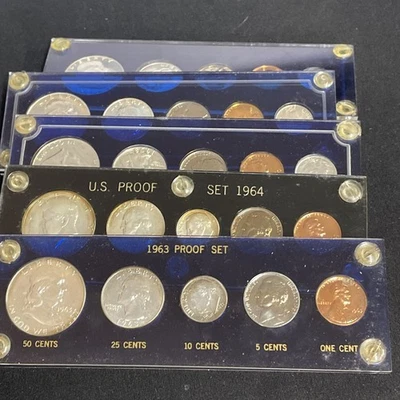 Lot Of 5 US. Proof Sets Encapsulated 1958, 1961-1964 - Image 1 of 4