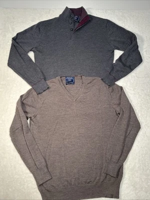 Charles Tyrwhitt Merino Suéter de Lana Extra Fina Para Hombre Tejido Medio Italia Lote de 2 Foto 1 de 4