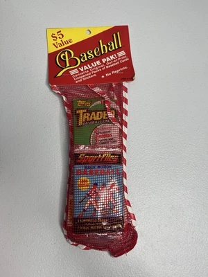 1990 Baseball Value Pak Stocking Christmas Holiday Wax Packs Sealed Vintage Rare - Image 1 of 4