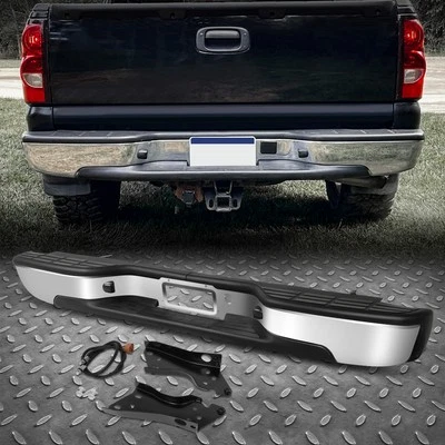 For 99-07 Chevy Silverado GMC Sierra 1500 2500 Chrome Complete Rear Step Bumper - Image 1 of 4