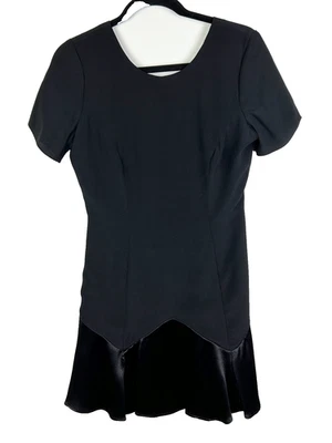 Jessica McClintock Collections Vintage Fit & Flare Black Mini Dress Ruffle sz 6 - Image 1 of 4