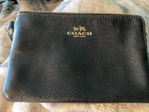 Coach Leder Geldbörse, schwarz  - Bild 1 von 7